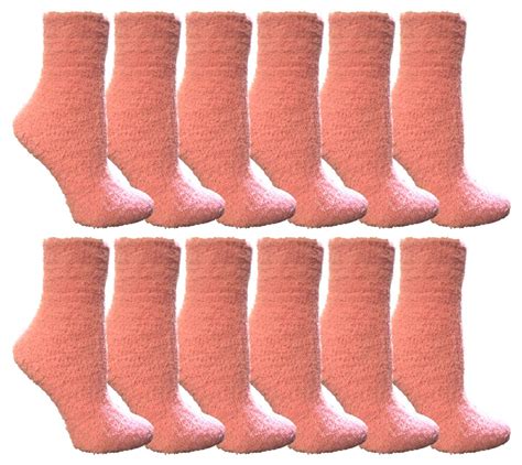 60 Units Of Yacht And Smith Womens Fuzzy Snuggle Socks Pink Size 9 11