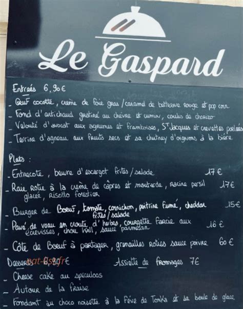 Le Gaspard à Doullens menu et photos