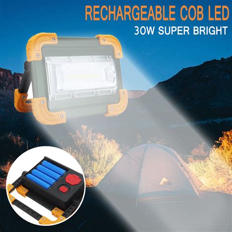 New 30w Led Cob Portable Camping Light Usb Rechargeable Outdoor Flood