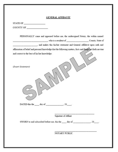 Free Printable Sworn Affidavit Form Hot Sex Picture