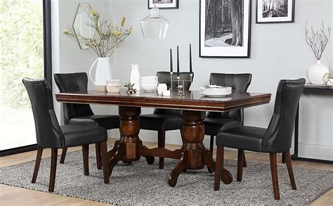 Our dining furniture options have you covered, no matter the size and layout of your room or how many people you need to seat. Chatsworth Dark Wood Extending Dining Table with 6 Bewley ...