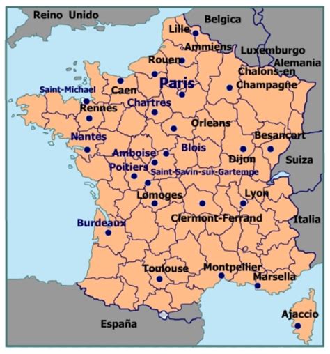 Chico Magia Relajado Mapa Francia Ciudades Notificación Sedante Rojo