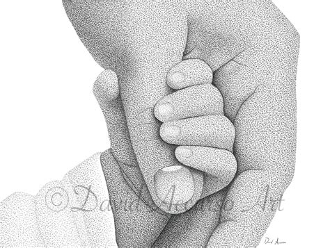 Holding Hand Stippling Art Print — David Accurso Art