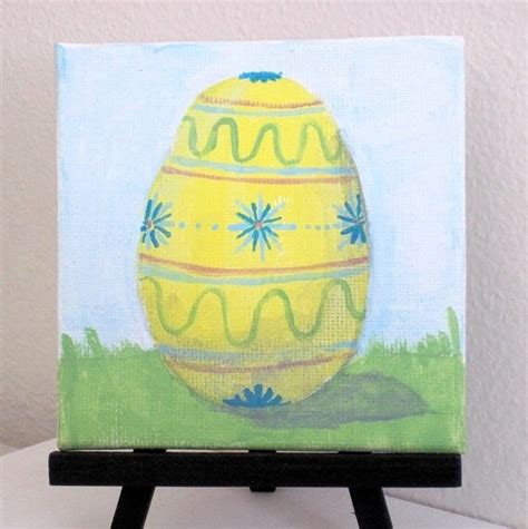 Easter Egg I 4x4 Original Acrylic Painting On Canvas Board