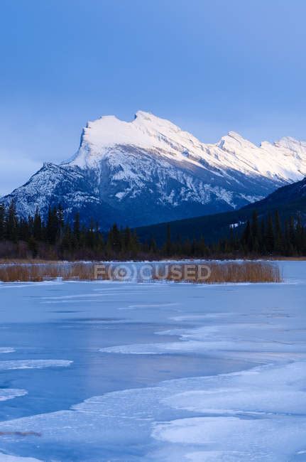 Mount Rundle And Vermillion Lake In Winter Banff National Park