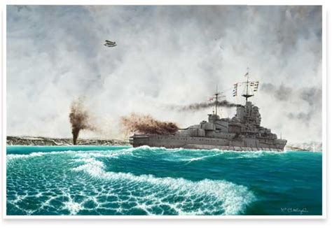 The Warspite At Narvik By Mark Littlejohn Ltd Edition Military Art