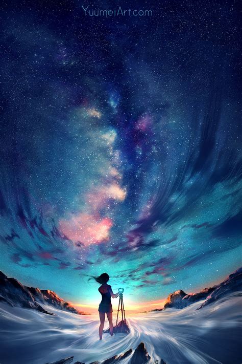 Anime Manga Night Sky Stars Milky Way Photographer Manga
