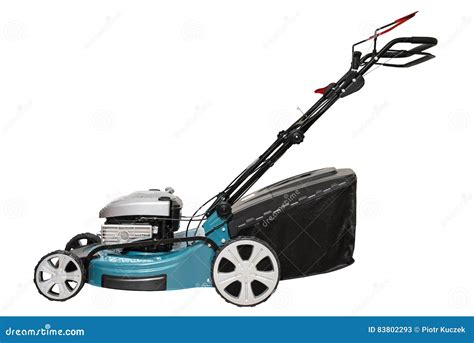 Isolated Blue Petrol Lawn Mower Stock Image Image Of Lawn Cutting
