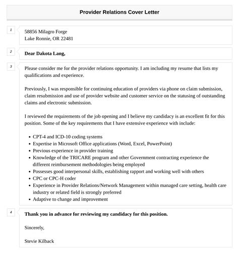 Provider Relations Cover Letter Velvet Jobs