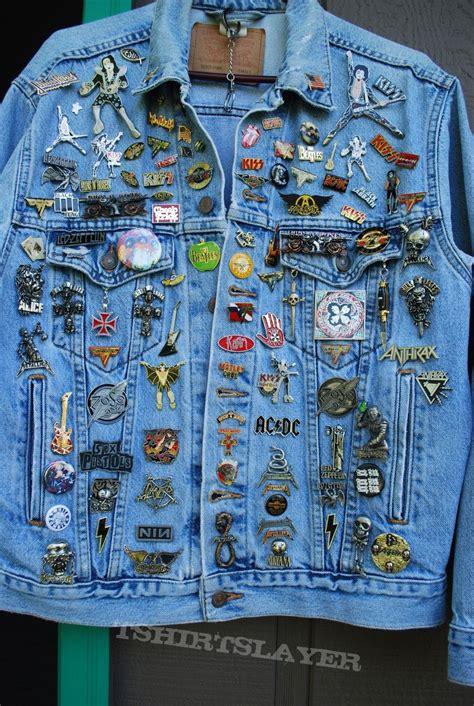 Slayer Jean Jacket With Many Rare Pin Badgesupdate 3 Pins On Denim