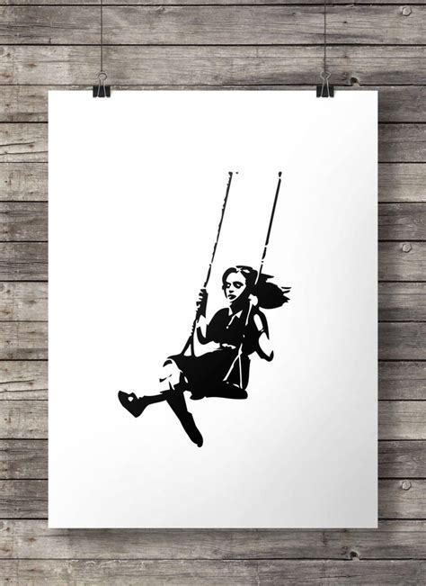Banksy Swing Girl Printable Wall Art Instant Download Digital Pdf