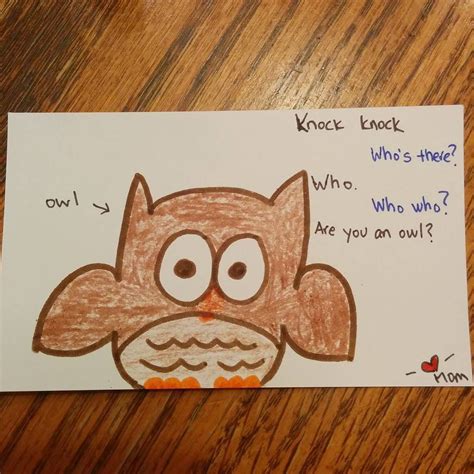 Who Who Are You An Owl Lunchnotes Knockknock By Way2gomom Lunch