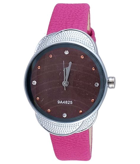 Super Drool Pink Pu Analog Watch For Women Price In India Buy Super