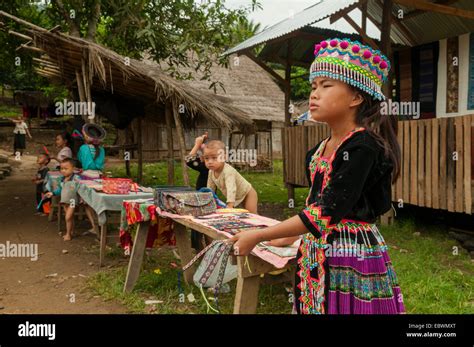 Hmong Village Children in Ban Na Ouane, Laos Stock Photo, Royalty Free ...