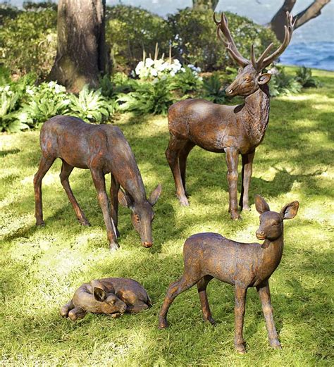 Our Striking Fiberglass Deer Garden Statuary Adds A Gentle Pastoral