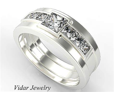 Antique or vintage wedding rings that do not have certified diamonds (because mounted diamonds cannot go through the regular certification process) should come with an appraisal from a reputable unbiased third party. Princess Cut Diamonds White Gold Wedding Ring For Men's ...