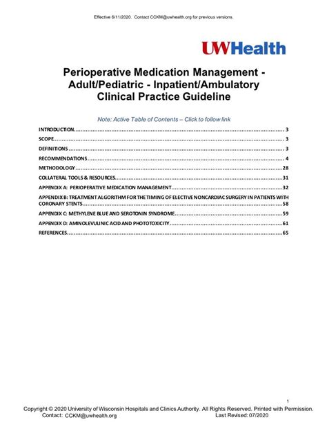 Perioperative Medication Management Adult Pediatric Inpatient