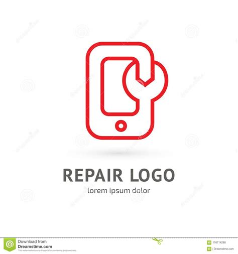 Logo Design Abstract Smart Phone Repair Vector Template Stock
