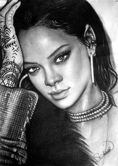 Pencil Drawings Of Rihanna