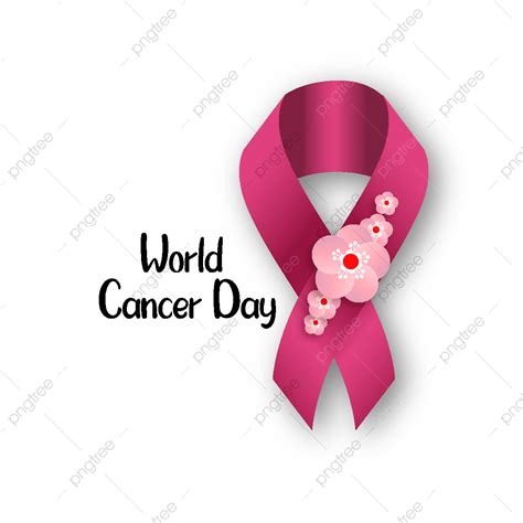 Pink Ribbon Cancer Vector Png Images Pink Ribbon With Flowers Cancer
