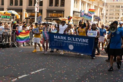 office of manhattan borough president at nyc lgbt pride parade on june 26 2022 editorial