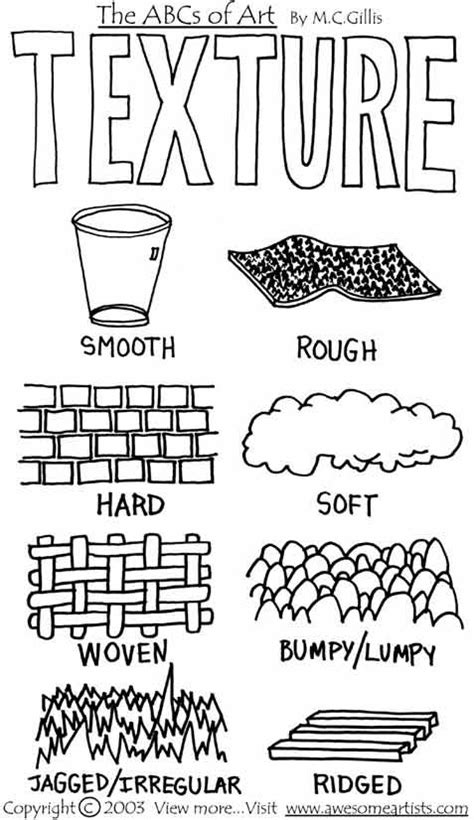 Printable Material Learn About Texture Elements Of Art Texture