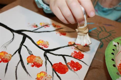 Bundled Q Tip Autumn Tree The Pinterested Parent Fall Crafts For