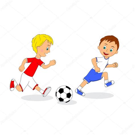Two Boys Playing Football — Stock Vector © Iris828 77416138