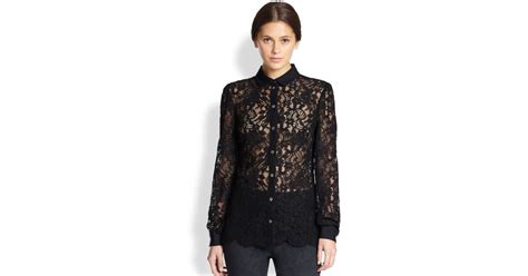 Dolce And Gabbana Lace Blouse In Black Lyst