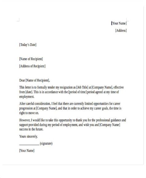 Sample Resignation Letter Due To Better Opportunity