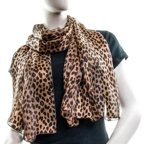 Silk Scarves Leopard Scarf Leopard Print Silk Scarf Silk Scarf