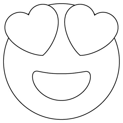 Smiling Face With Heart Eyes Emoji Coloring Page Colouringpages