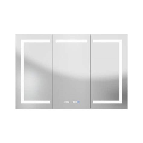 Logmey 48 In W X 32 In H Rectangular Tri View Large Silver Recessed