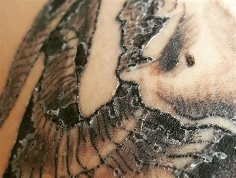2) apply saniderm as directed to tattoo, being sure to leave an inch or two of extra space surrounding the tattoo. Tattoo Peeling 101 - Why Your Newly Inked Skin Is Flaking Off