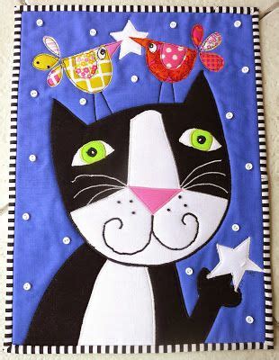 crazy busy cat quilt animal quilts miniature quilts