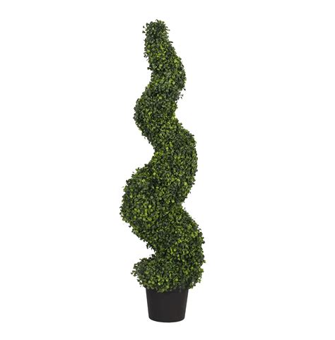Artificial Boxwood Spiral Fake Spiral Topiary Blooming Artificial