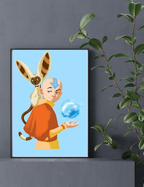 Avatar The Last Airbender Print Aang Poster A3a4a5 Etsy Uk