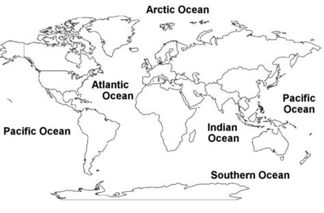 Blank World Map With Oceans