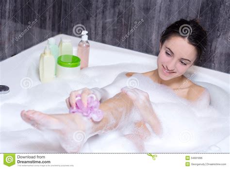 Woman Takes Bath Stock Photo Image Of Jacuzzi Care