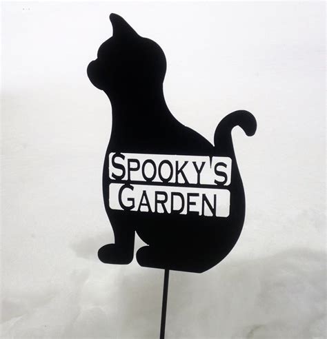 Metal Art Custom Metal Garden Stake Cat V2 Etsy
