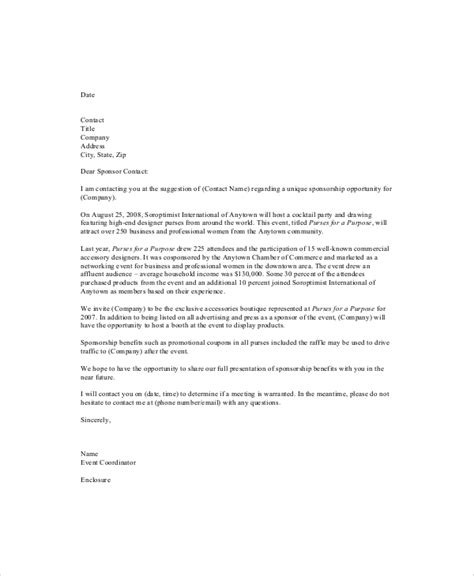 Corporate Sponsorship Letter Sample Hq Template Documents