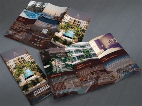Luxurious Hotel Tri Fold Brochure Template Techmix