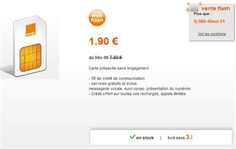 Vente Flash Carte Prépayée Mobicarte Orange à 190 Euros Au Lieu De 7