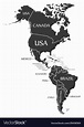 America continent map with countries and labels Vector Image