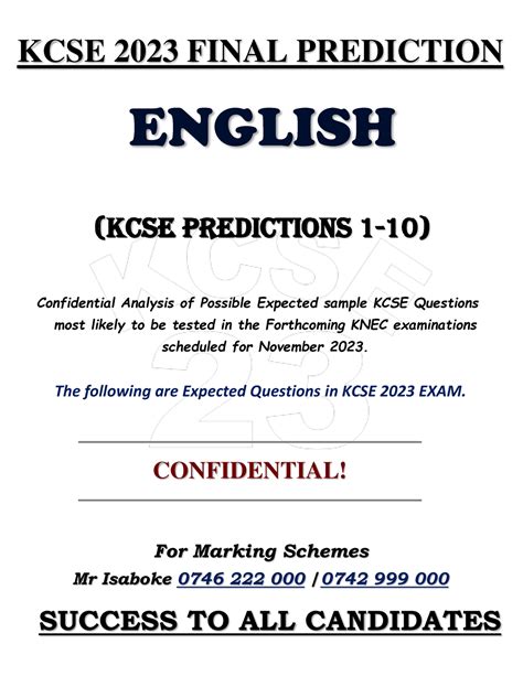 Kcse English Final Prediction 2023 Kcse 2023 Final Prediction English