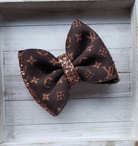 Brown Designer Inspire Puff Bows Sequin Double Bow Over