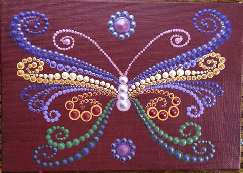 Butterfly Dot Art Painting Mandala Design Art Mandala Rock Art