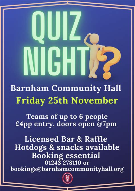 November Quiz Night — Barnham And Eastergate Community Trust