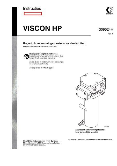 309524f Viscon Hp Hogedruk Verwarmingstoestel Graco Inc