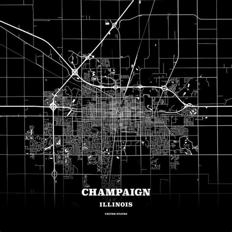 Champaign Illinois Usa Map Map Poster Poster Template Usa Map